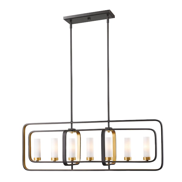 Z-Lite Aideen 7 Light Island/Billiard, Bronze Gold & Matte Opal 6000-7L-BZGD - main